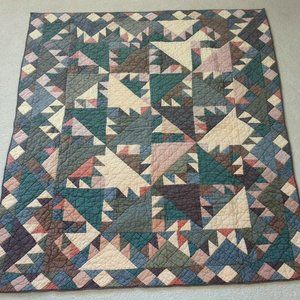 Patchwork Quilt Earthy Beautiful Colors 55"x50"